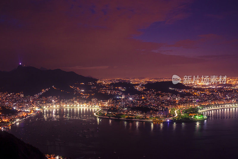 日落时分，里约热内卢里约热内卢，Botafogo Bay